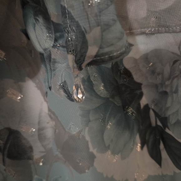 R&M Richards Plus Size Women's Teal Whimsical Fairy Floral Maxi Dress. 2 PC. 16 - Picture 11 of 16